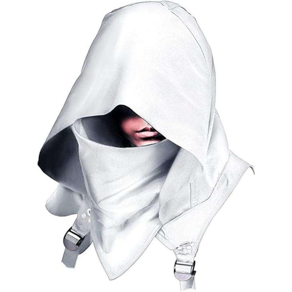 Hooded Cloak Unisex One Size Black Halloween Cosplay Face Cover Costume